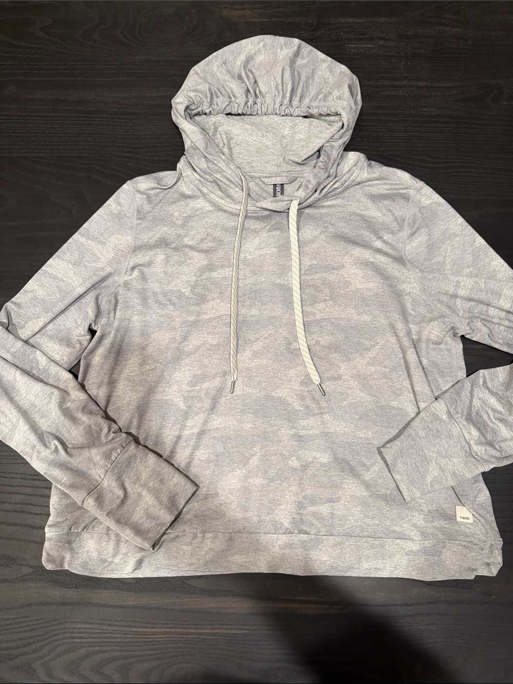 Vuori Light Gray Cowl Hoodie Sweatshirt